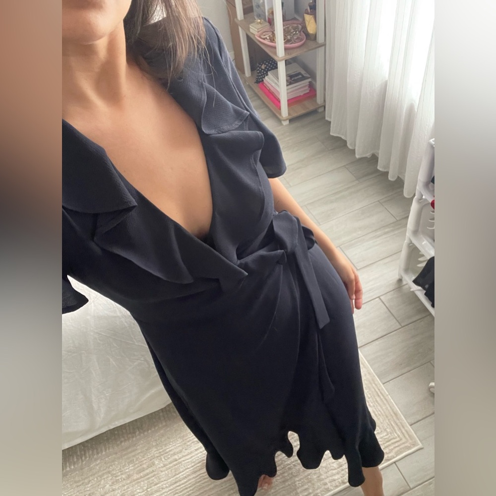 Chelsea 28 Navy Blue Wrap Dress - Picture 3 of 5